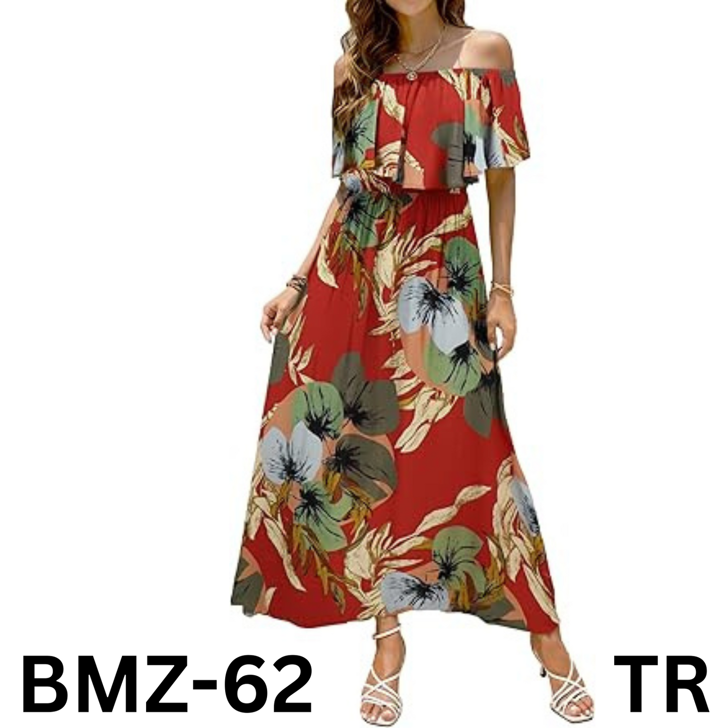 Bluetime Hawaiian Dresses for Women Resort Wear Beach Party Dress Maxi Dress, M