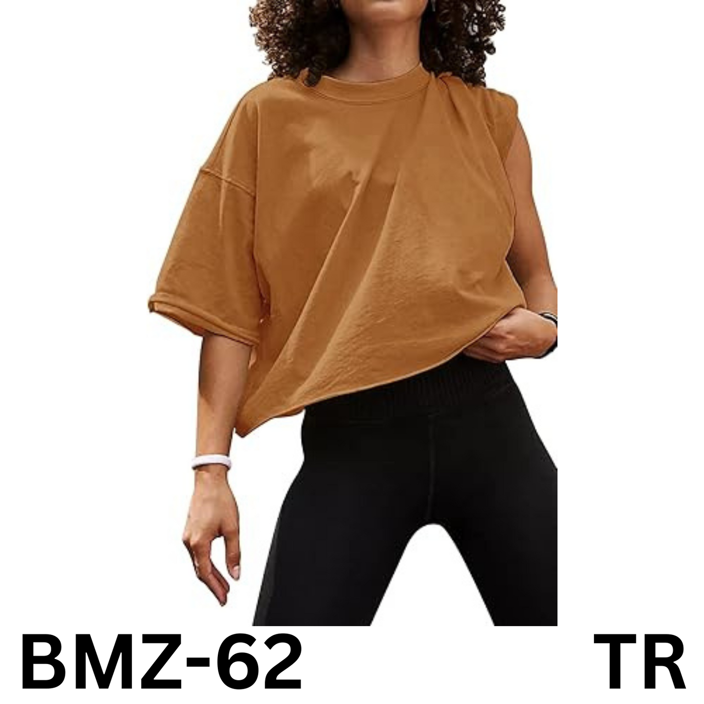 Womens Workout Tops Short Sleeve, Camel, Large