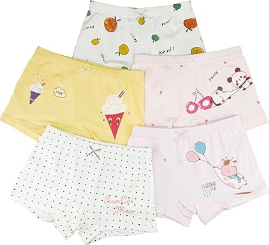 SYDMXWZ Big Girls Cotton Boy Shorts Toddler Panties Cute Panda Underwear 9-10 Yr