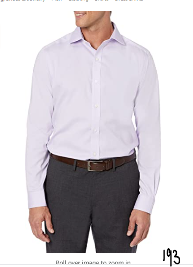 Buttoned Down Men's Tailored Fit Spread Collar Solid Non-Iron Dress Shirt Purple