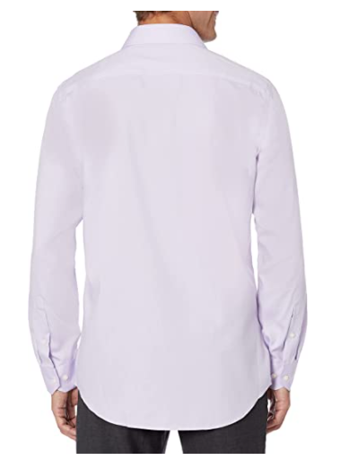 Buttoned Down Men's Tailored Fit Spread Collar Solid Non-Iron Dress Shirt Purple