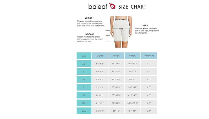 BALEAF Biker Shorts Women Yoga Gym Workout Spandex Running Volleyball Tummy, XL