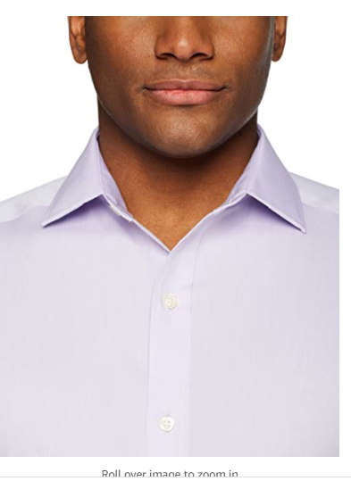 Buttoned Down Men's Tailored Fit Spread Collar Solid Non-Iron Dress Shirt Purple