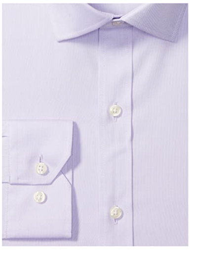 Buttoned Down Men's Tailored Fit Spread Collar Solid Non-Iron Dress Shirt Purple