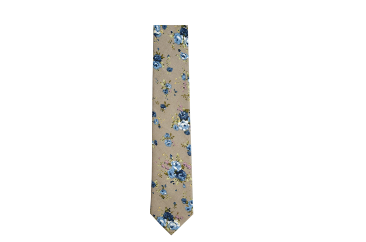 BELLUNO Floral Skinny Tie for Men, Slim Flower Ties for Wedding, Activities