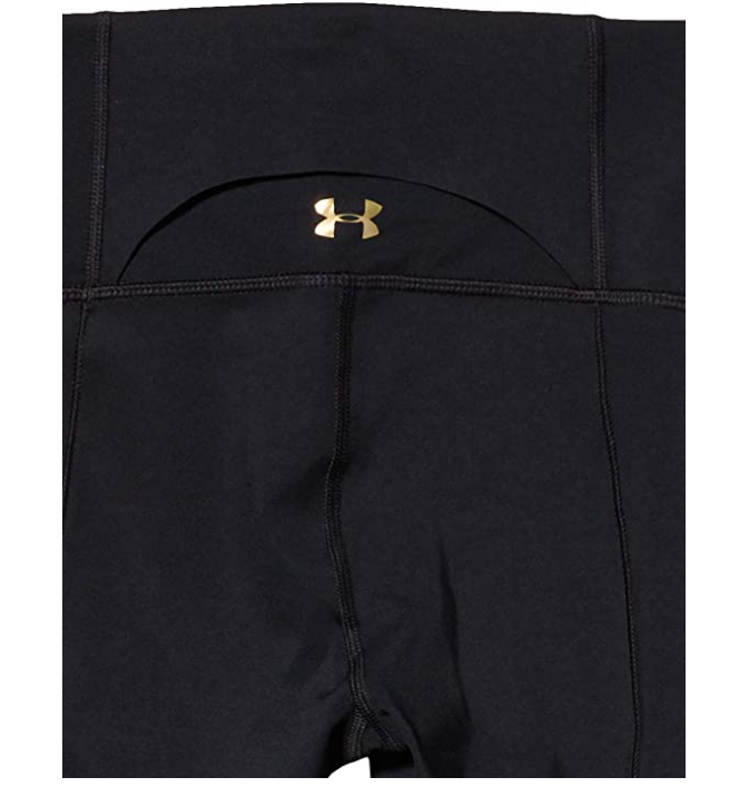 Under Armour Women's Breathelux Leggings, Black (001)/Metallic Gold, Small