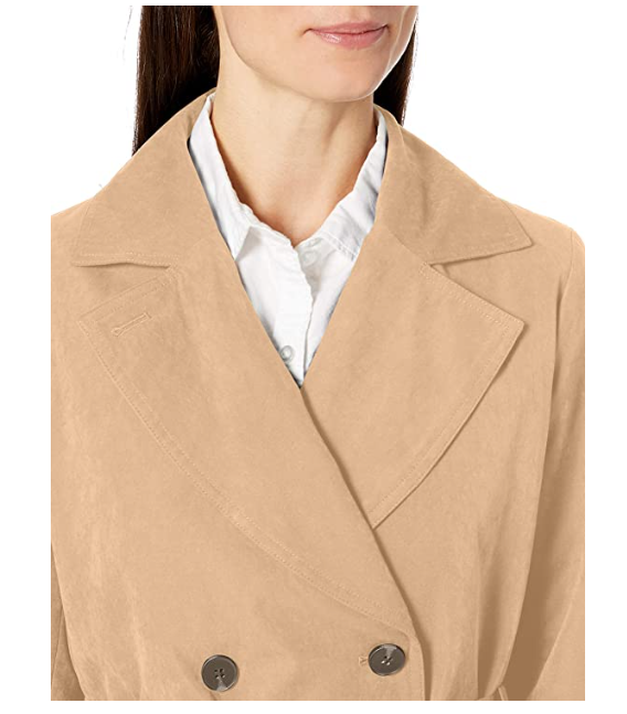 Amazon Essentials Women's Relaxed-Fit Water-Resistant Trench Coat Taupe M