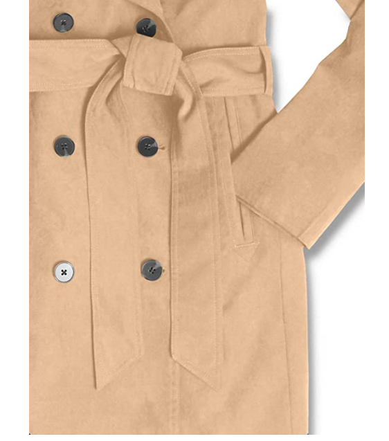 Amazon Essentials Women's Relaxed-Fit Water-Resistant Trench Coat Taupe M