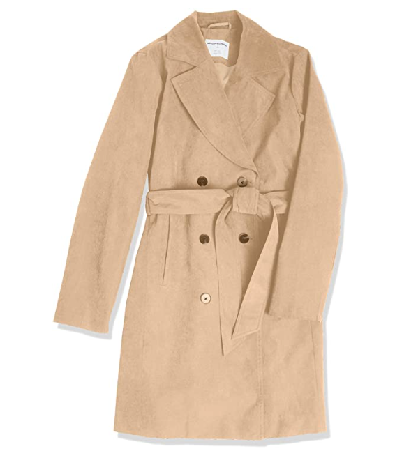 Amazon Essentials Women's Relaxed-Fit Water-Resistant Trench Coat Taupe M