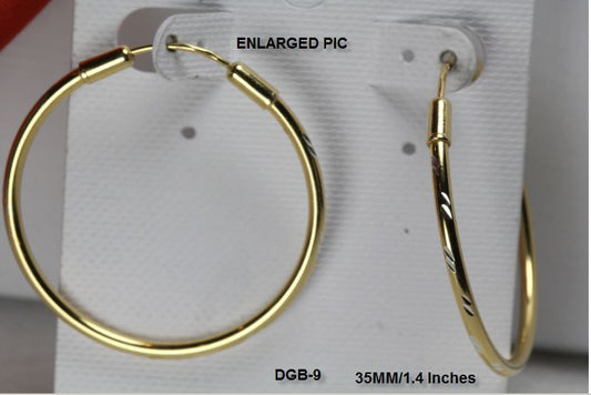 30MM CLASSIC GOLD PLATED STERLING SILVER 925 FACETED TWO TONE NEW HOOP EARRINGS