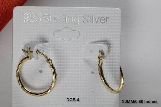 BRAND NEW GORGEOUS GOLD PLATED STERLING SILVER 925 20MM BRAND NEW HOOP EARRINGS