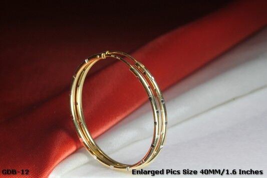 BRAND NEW BEAUTIFUL 40MM GOLD PLATED STERLING SILVER 925 CROSS CUT HOOP EARRINGS