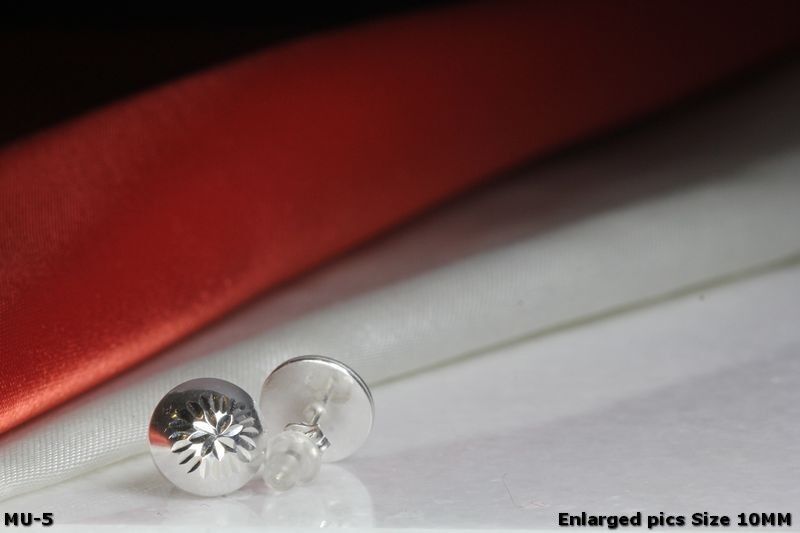 10MM BULLET SHAPED HALF ROUND RHODIUM PLATED STERLING SILVER 925 STUD EARRINGS