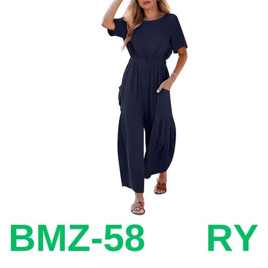 ANRABESS Women Linen Jumpsuits 2024 Summer Casual Loose Short Sleeve Wide, XXL