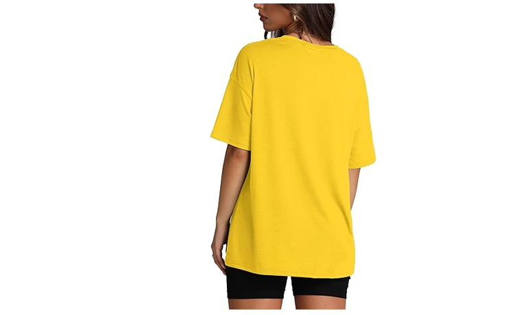 Womens Shirts Trendy Baggy Loose Fitting tops for Women Summer Yellow, XL