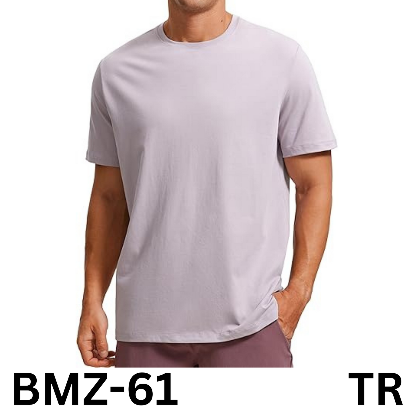 CRZ YOGA Men Cotton Polyester Short Sleeve T-Shirt Classic Fit Casual Soft Top L