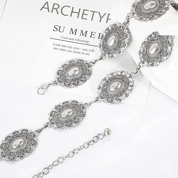 XZQTIVE Women Boho Chain Belt For Dresses Jeans Western Cowgirl Waist Links Belt
