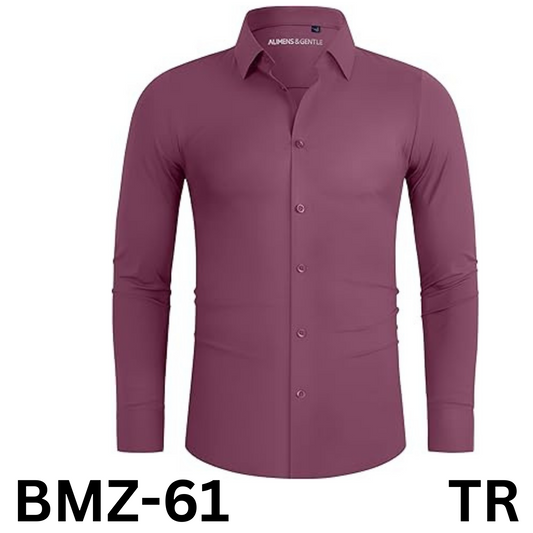 Alimens & Gentle Men's Dress Shirts 16-Way Stretch Slim Fit Long Sleeve Shirt, L