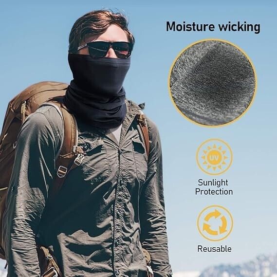 TICONN Neck Gaiter Face Cover Scarf, Breathable Sun & Wind-proof for Skiing