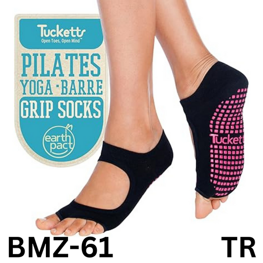 Tucketts Allegro Toeless Non-Slip Grip Socks - Anti Skid Yoga, Barre, Pilates