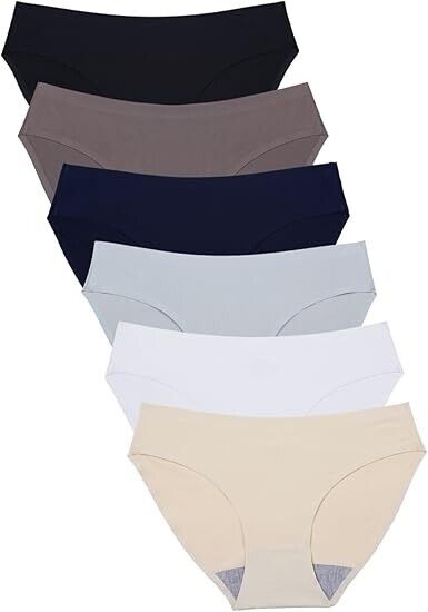 Wealurre Seamless Underwear Invisible Bikini No Show Nylon Spandex Women Panty M