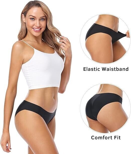 Wealurre Seamless Underwear Invisible Bikini No Show Nylon Spandex Women Panty M