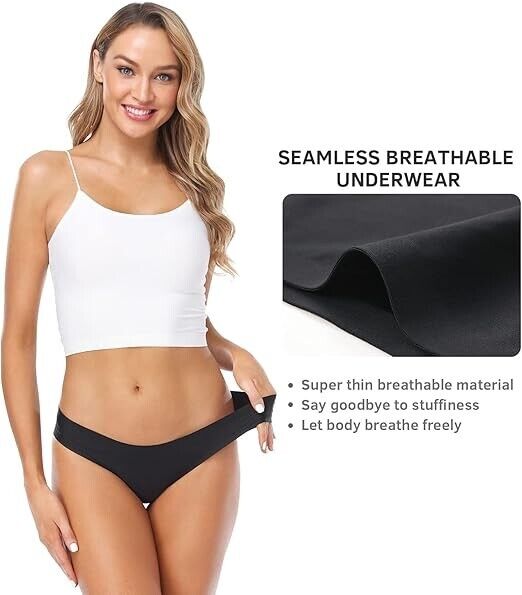 Wealurre Seamless Underwear Invisible Bikini No Show Nylon Spandex Women Panty M