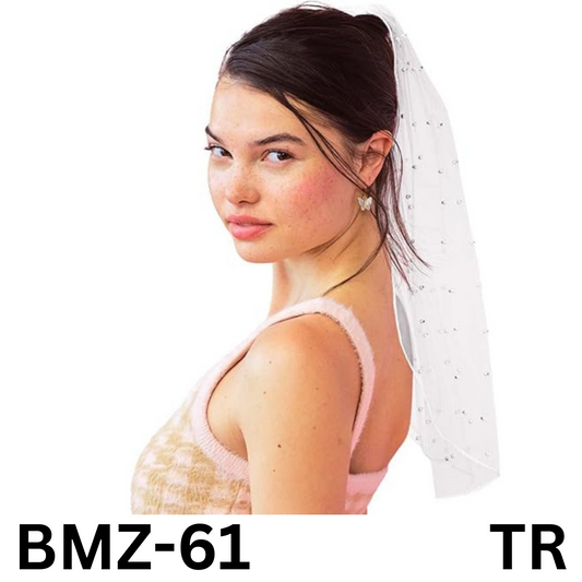 xo, Fetti Bachelorette Party Pearl Bridal Veil- Headband Decoration, Bride To Be