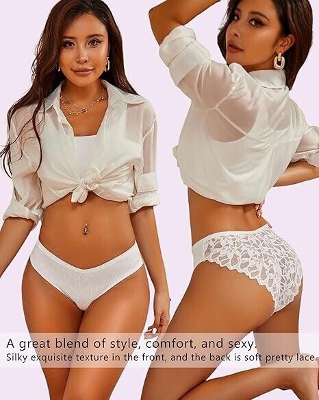 UNDER THE SEA Sexy Underwear for Women Seamless Soft Lace Hipster Panties, M