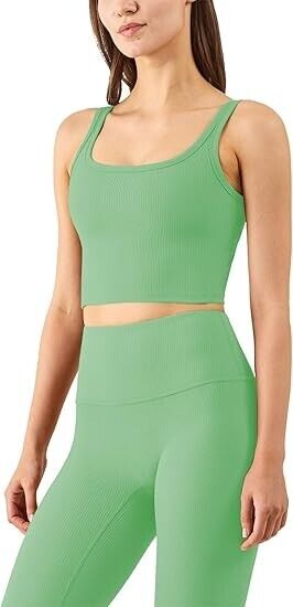 Chilylori Womens Sports Bras Workout Tops for Women Tank Tops for Women, Green S
