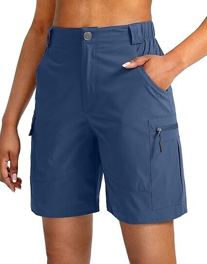 Viodia Womens 7" Hiking Cargo Shorts with Pockets Quick Dry Lightweight Shorts M