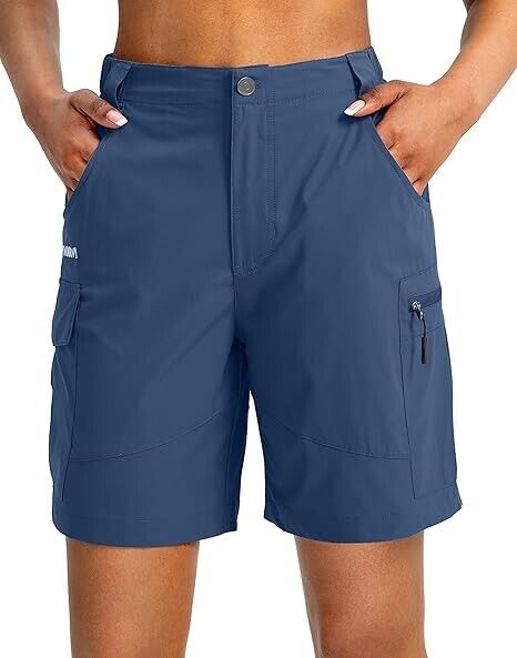 Viodia Womens 7" Hiking Cargo Shorts with Pockets Quick Dry Lightweight Shorts M