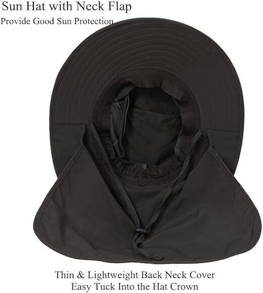 UV 50+ Sun Protection Fishing Hats for Men & Women, Wide Brim Bucket Hat Navy
