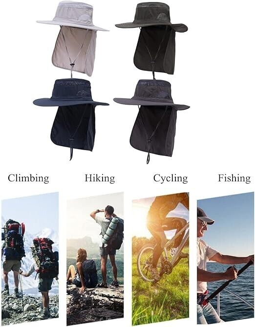 UV 50+ Sun Protection Fishing Hats for Men & Women, Wide Brim Bucket Hat Navy