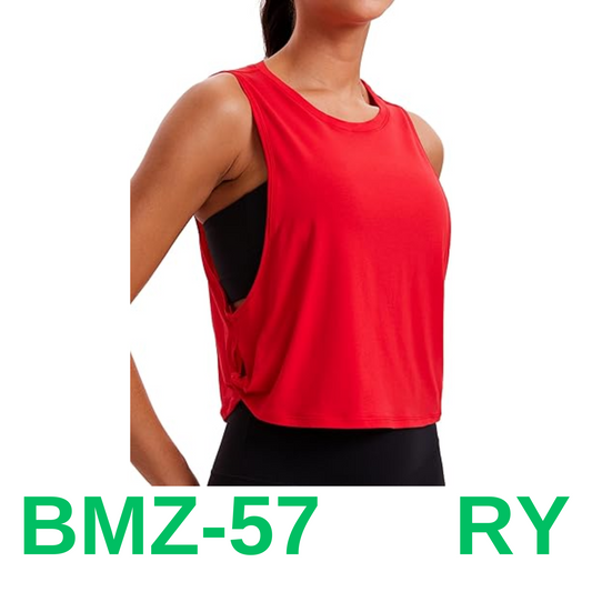 CRZ YOGA Women's Sleeveless Cotton Blend Crop Tank Top for Yoga Running Gym, M
