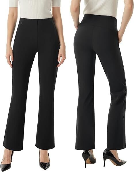 AFITNE Women's Yoga Dress Pants High Waisted Stretchy Straight Leg Pants, 28" M