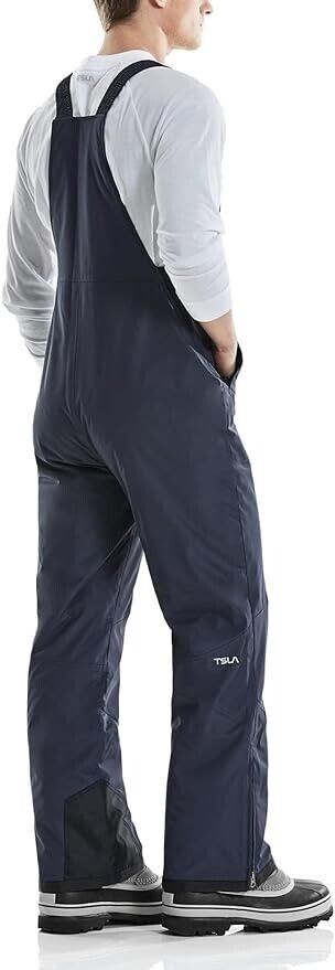 TSLA Men's Winter Snow Bibs, Waterproof Insulated Snowboard Overalls, XXL Blue