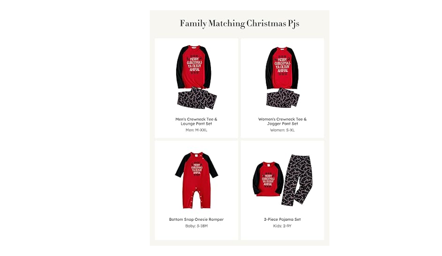 PATPAT Matching Family Christmas Pajamas Christmas Pjs Family Set Mommy, S