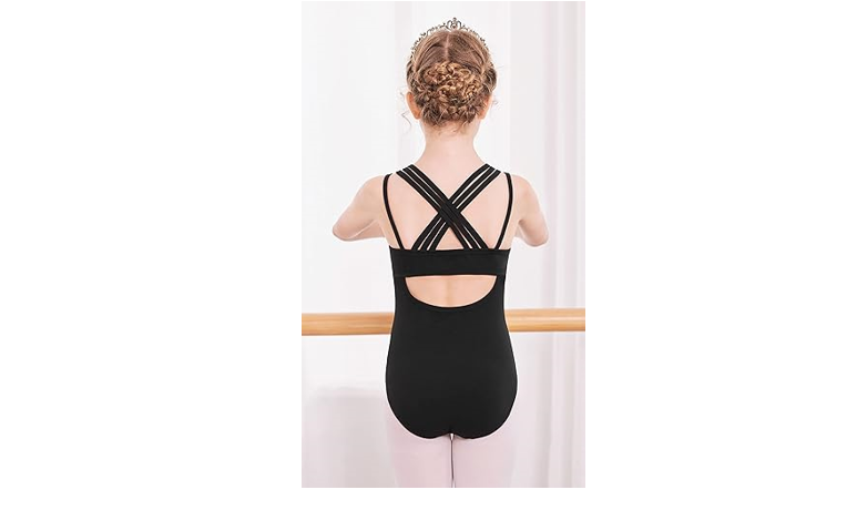 Arshiner Girls Ballet Leotards Dance Gymnastic Outfits Crisscross Straps, 9-10