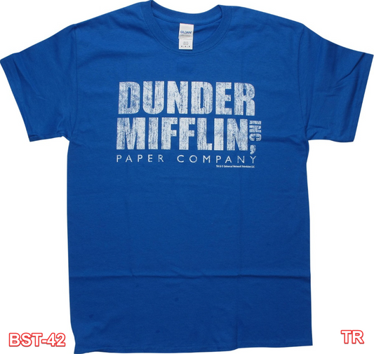 T-Line Men's The Office TV Series Dunder Mifflin Distressed Graphic T-Shirt, M