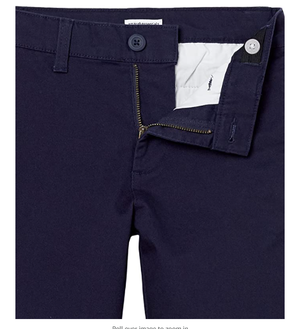Essentials Boys Woven Flat-Front Khaki Shorts, 3-Pack Navy, 10S
