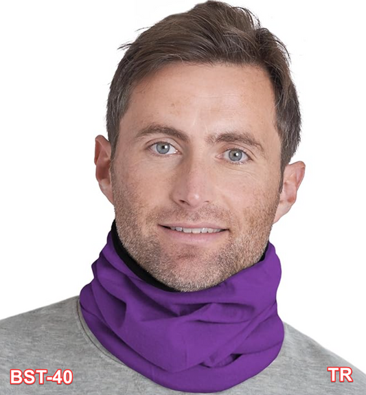 Tough Headwear Reversible Microfiber Gaiter Tube Neck Warmer Purple One Size