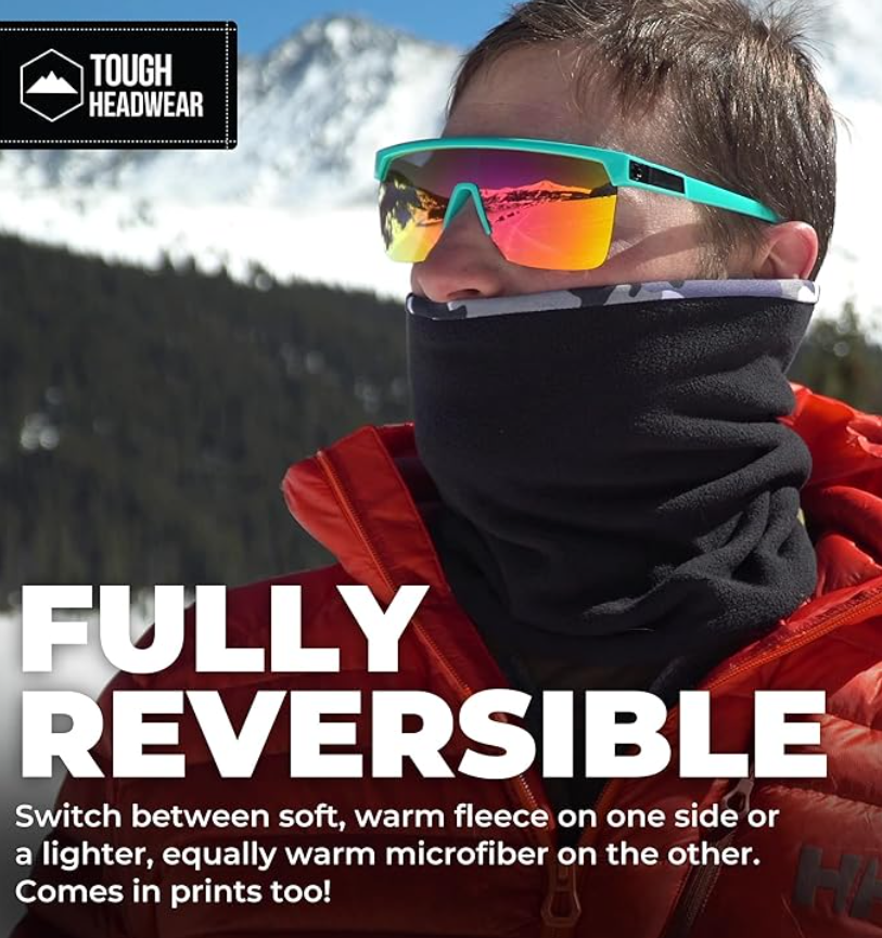 Tough Headwear Reversible Microfiber Gaiter Tube Neck Warmer Purple One Size