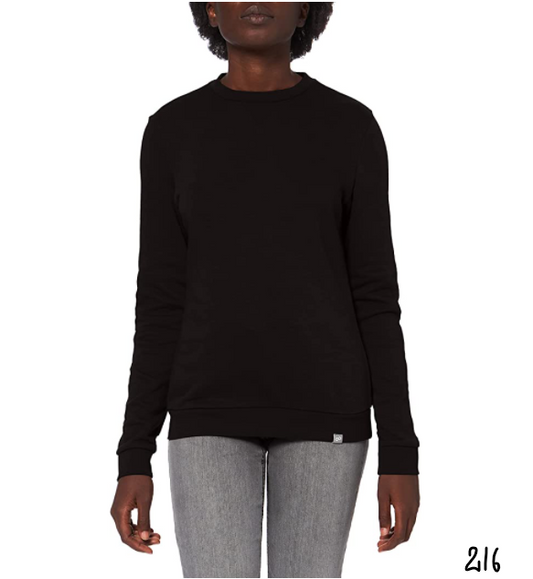 CARE OF by PUMA Women's Long Sleeve Crew Neck Fleece Sweatshirt, Black, US(0-2)