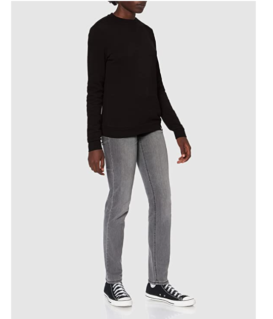 CARE OF by PUMA Women's Long Sleeve Crew Neck Fleece Sweatshirt, Black, US(0-2)