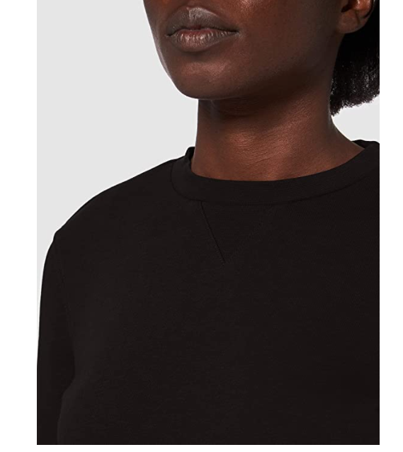 CARE OF by PUMA Women's Long Sleeve Crew Neck Fleece Sweatshirt, Black, US(0-2)