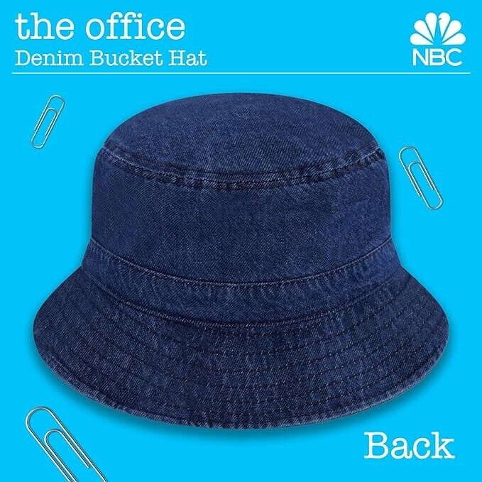 Concept One The Office Dunder Mifflin Bucket Hat, Packable Hat, Wide Brim, Blue