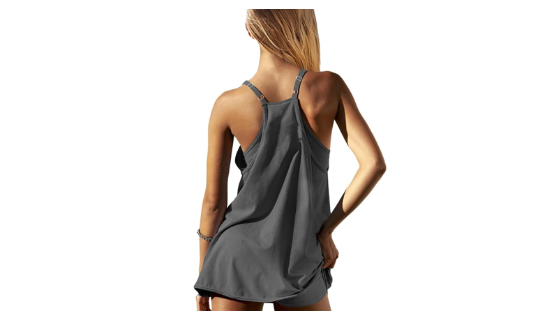 UNIANKIYA Womens Tennis Dress Workout Mini Dress with Built-in Romper, XL