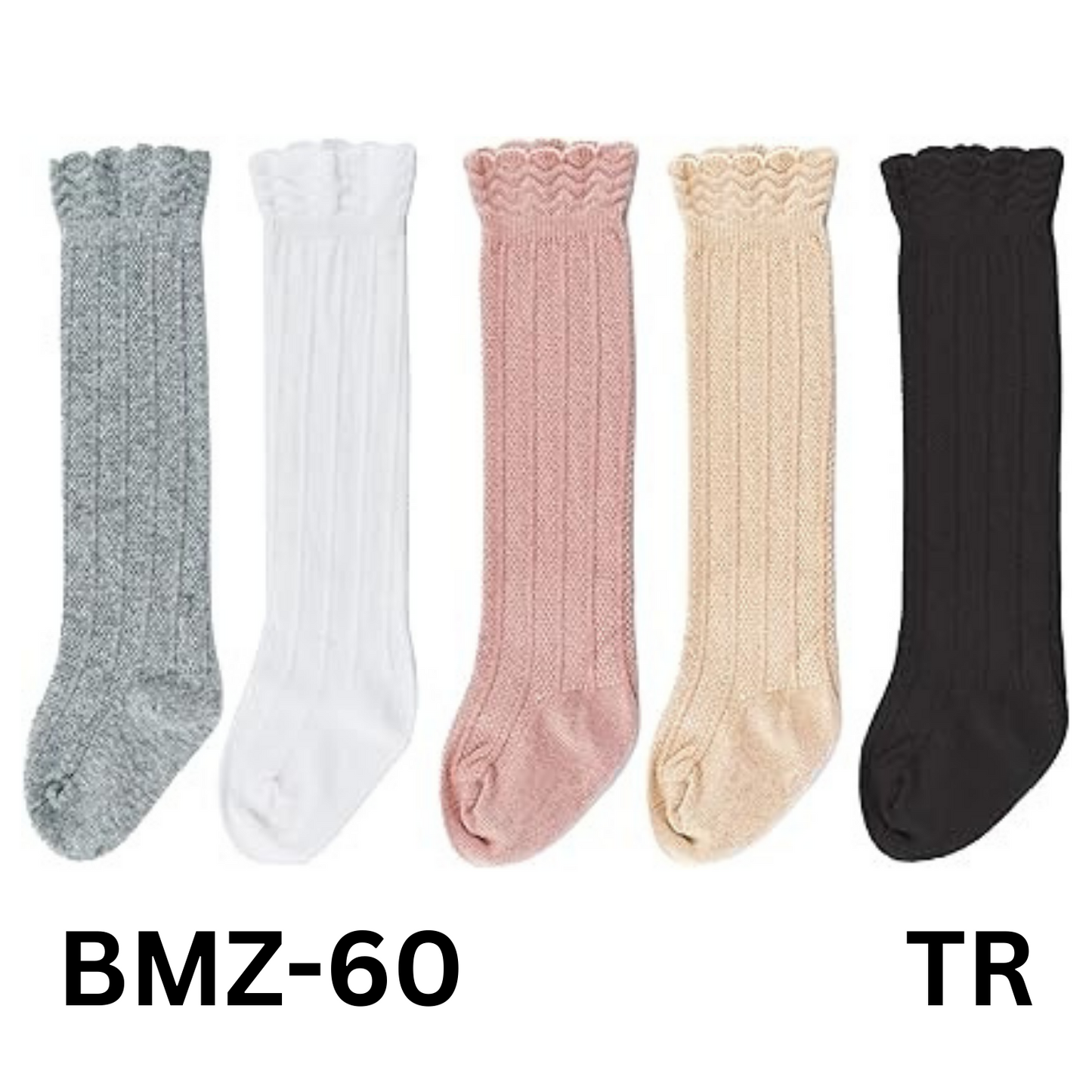 Bestjybt Baby Girls Boys Knee High Cotton Newborn Infants Toddlers Socks, 3-12M