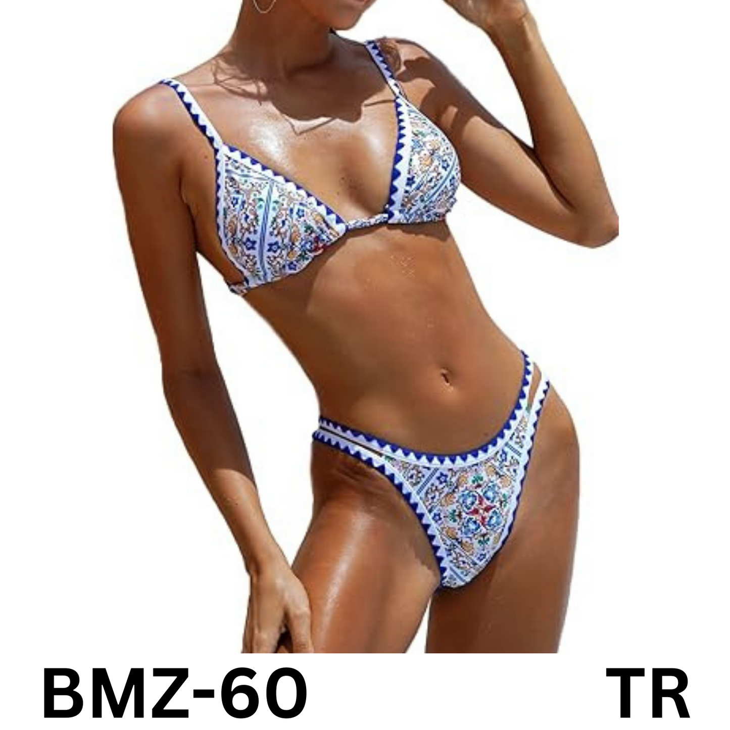 BIKINX Womens Swimsuits Sexy Thong Micro Bikini Ditsy Floral Two Piece Sets, L